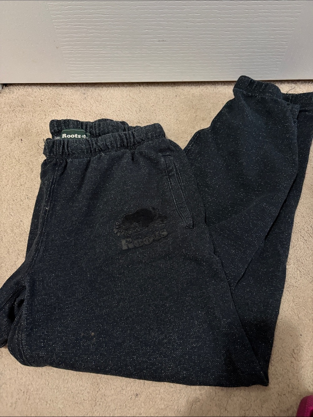 Roots Black Speckled Track Pants